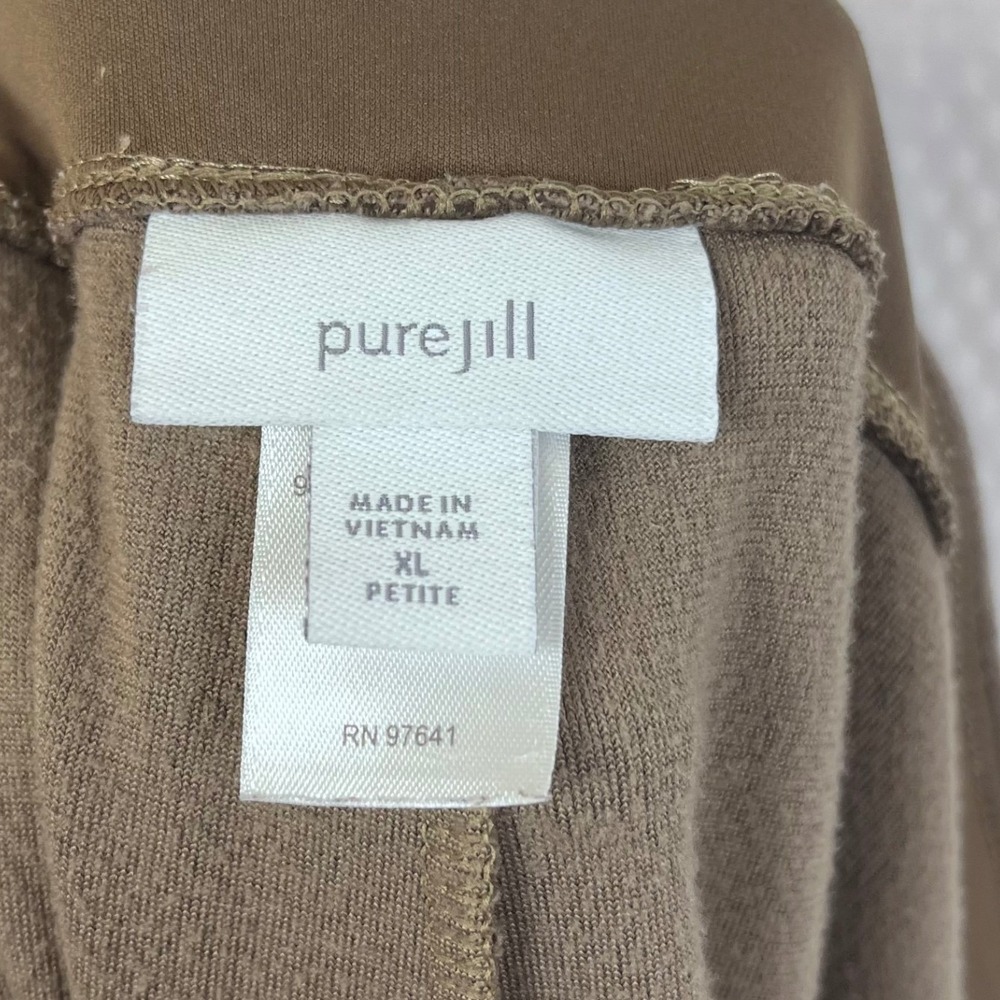 Pure Jill Velour Pants XL Petite Brown Elastic Waist Pull On Stretch (E698) - Picture 5 of 6